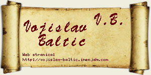 Vojislav Baltić vizit kartica